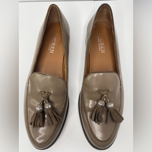LAUREN RALPH LAUREN Brindy Spazzolato Tassel Women's Brown Loafers - Picture 1 of 13